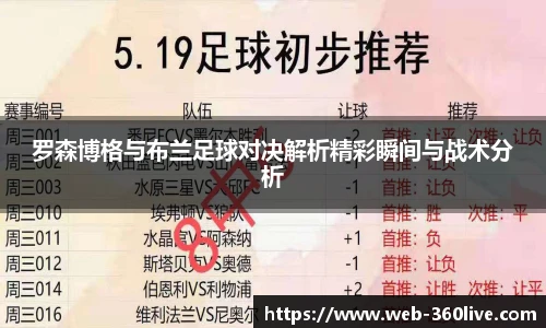 罗森博格与布兰足球对决解析精彩瞬间与战术分析